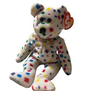 TY Beanie Babies TY2K the Bear 8" Multicolor Millennium Celebration Plush